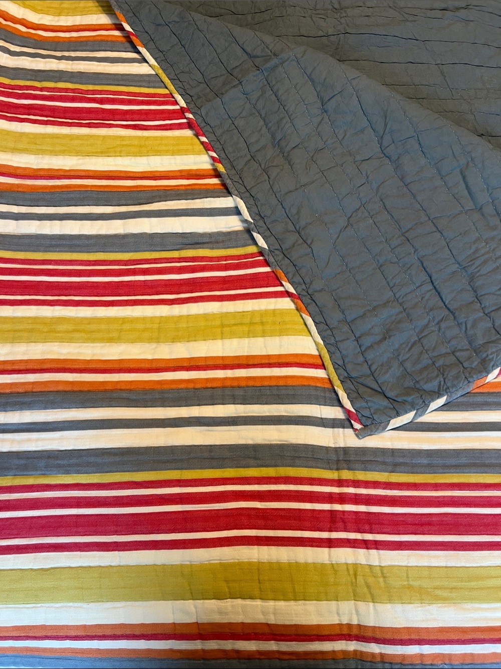 Pine Cone Hill Queen size Striped Quilt